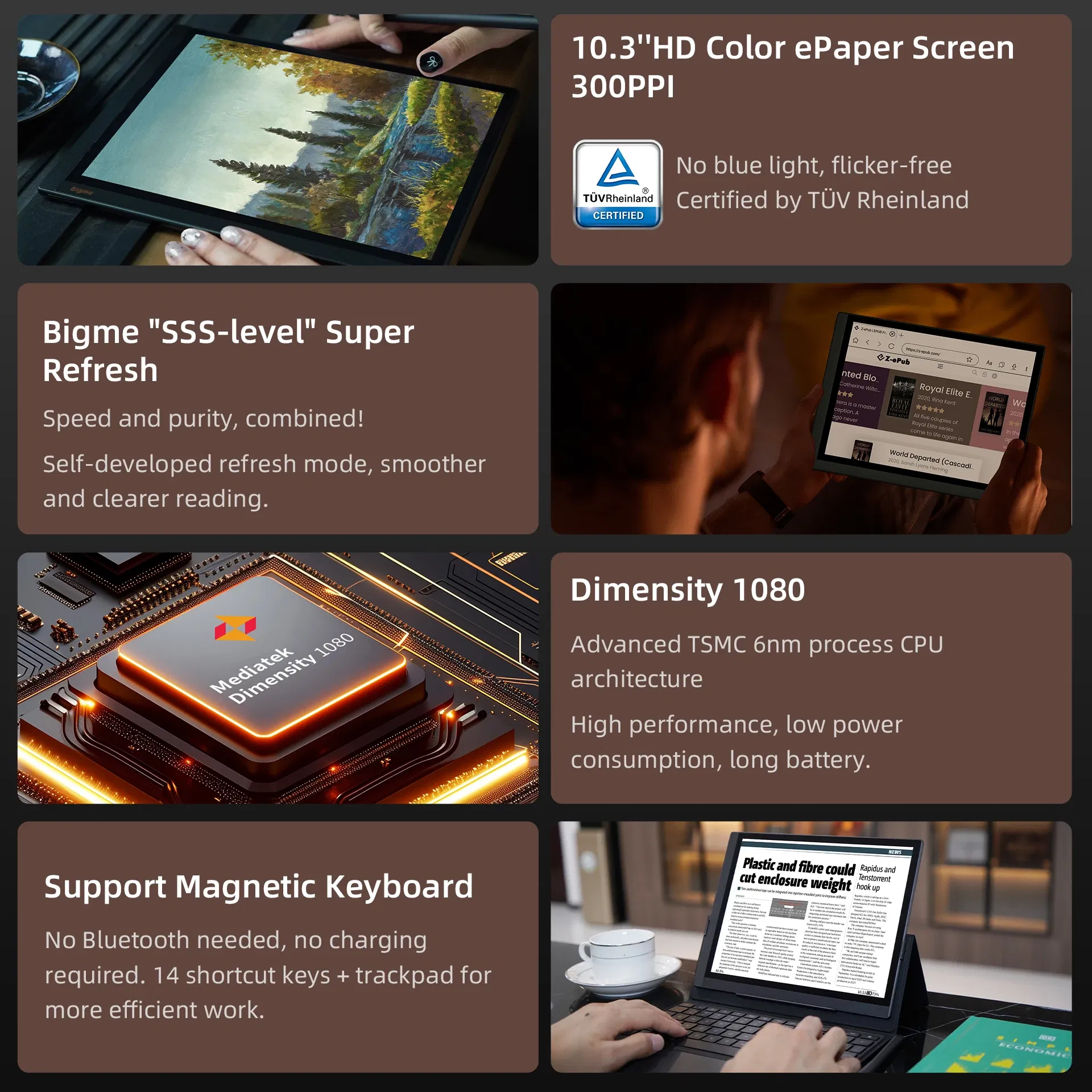 Color: green, Ships From: CHINA - Bigme B1051C Pro 10.3'' Color Eink Ebook Reader Android 14 OS, Dimensity 1080, 8+256GB, Electronic Book Tablet 300PPI Ereader