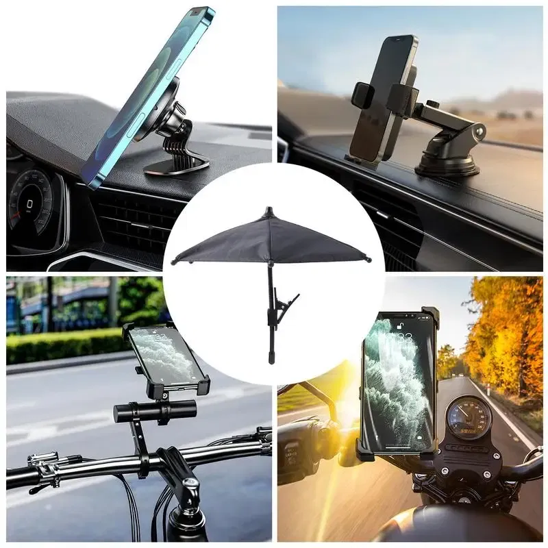 Phone Shade Umbrella Sun Shield Umbrella Phone Holder Adjustable Desktop Phone Stand Sun Visor Sun Shield Phone Umbrella Stand