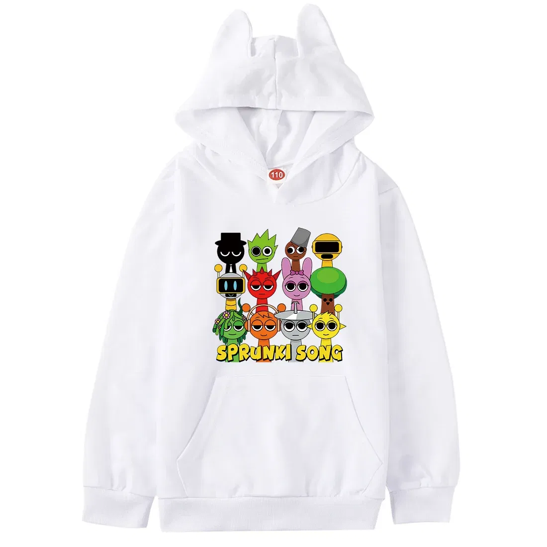 Color: SKY BLUE, Kid Size: 8 - Sprunki Hoodie Kids Game Incredibox Clothes Baby Girls Cartoon Hooded Sweatshirt Teen Boys Spring Fall Sweater Children Clothing