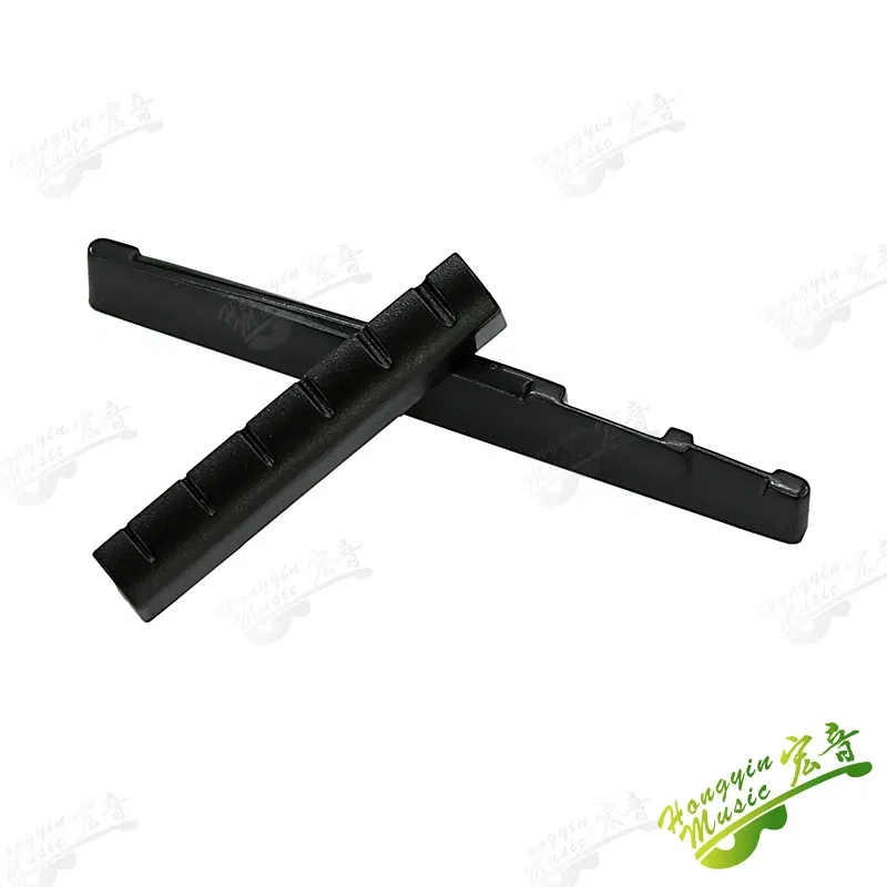 Color: WHITE - 1 SET Acoustic wood folk guitar string pillow resin upper and lower pillow bridge string pillow code string pad