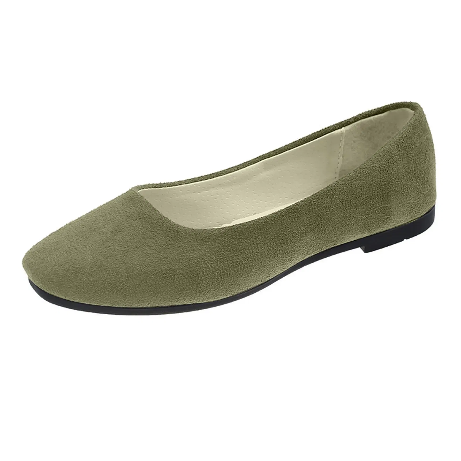 Shoe Size: 43, Color: army green - Women Ladies Slip On Flat Shoes Sandals Casual Ballerina Shoes Size Women'S Solid Color Thin Sole Casual Shoes