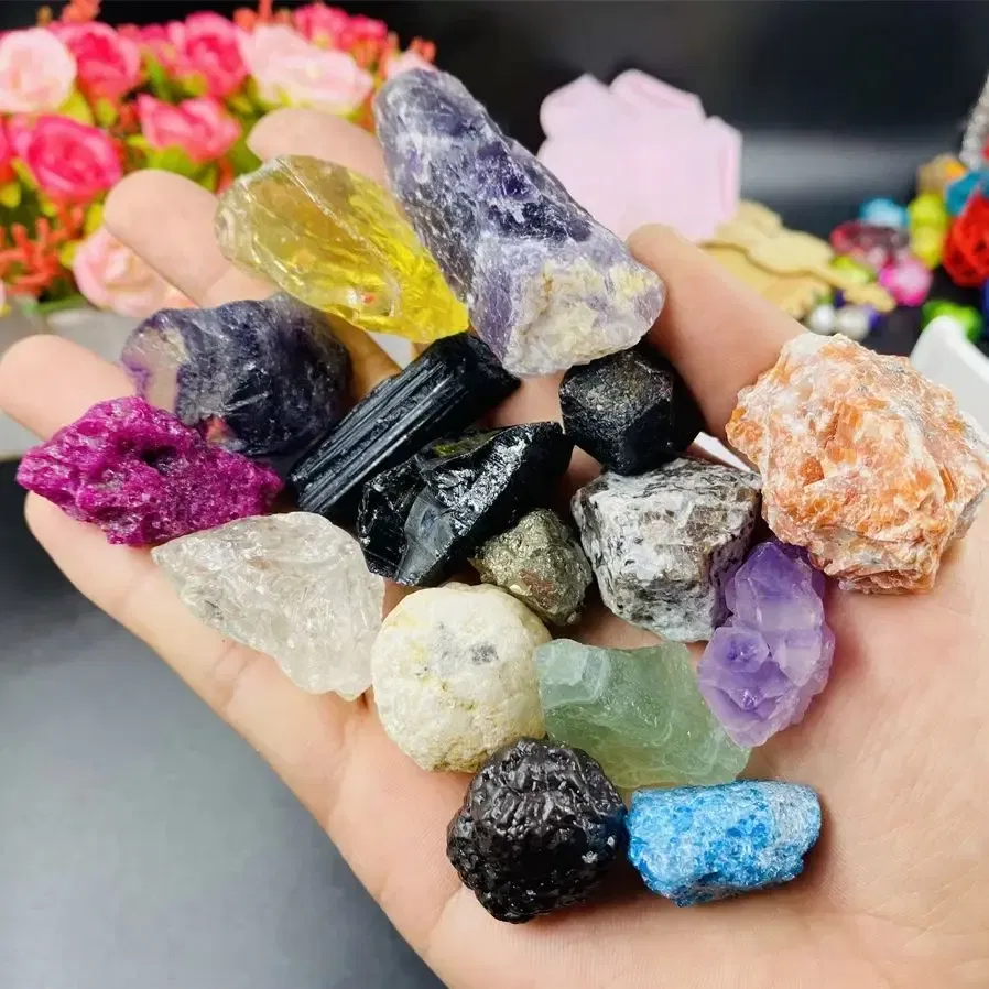 Size: 4XL - Mixed Raw Stone Natural Crystal Chunks Assorted Quartz Rough Healing Crystals Meditation Therapy Chakra Gemstone Home Decor