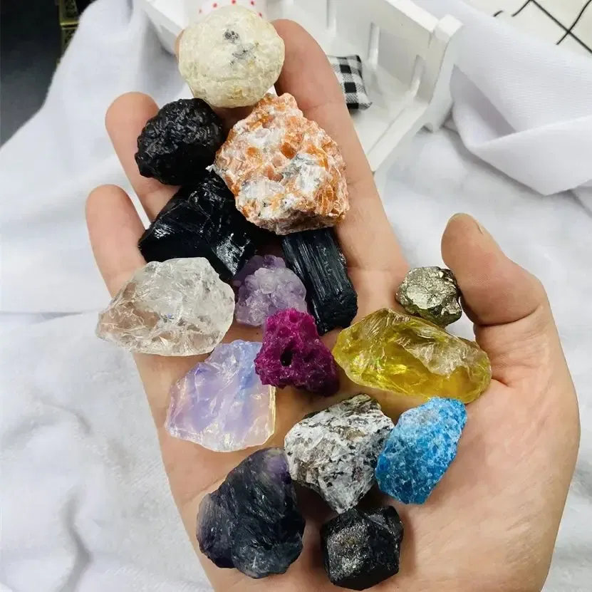 Size: 4XL - Mixed Raw Stone Natural Crystal Chunks Assorted Quartz Rough Healing Crystals Meditation Therapy Chakra Gemstone Home Decor