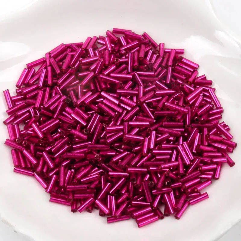 Color: Yellow - Tube LINED Glass Czech Seed Spacer beads For jewelry handmade DIY Wholesale 17 colors 2x6mm 300pcs