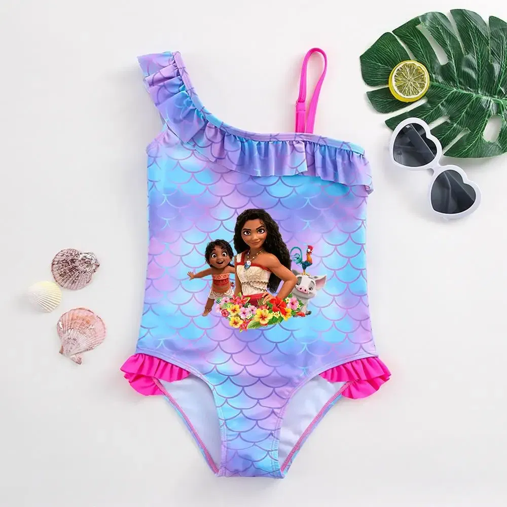 Color: Silver, Kid Size: 3M - Moana Baby Girl Mermaid Fish Scale Print Swimsuit One-Piece Swimwear Toddler Bathing Suit Beach Outfit