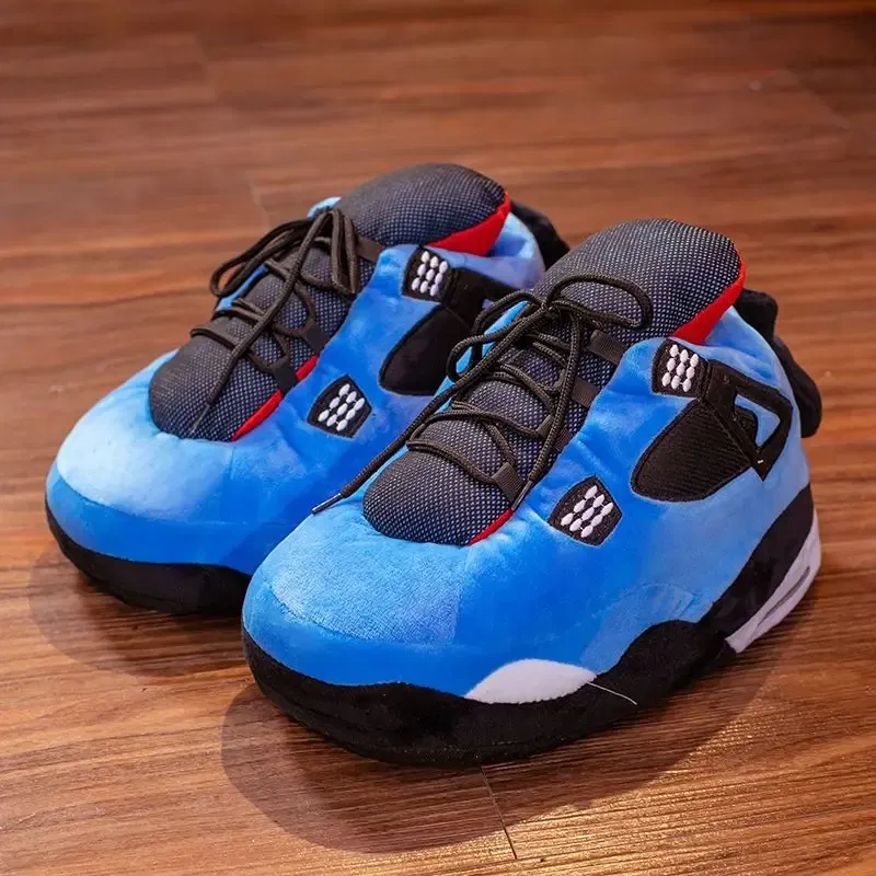 Color: Straw, Shoe Size: 19.5 - Unisex Winter Warm Home Slippers Women/Men Slides Striped House Sliders Lady Shoes Female One Size 36-44 Ladies Slipper