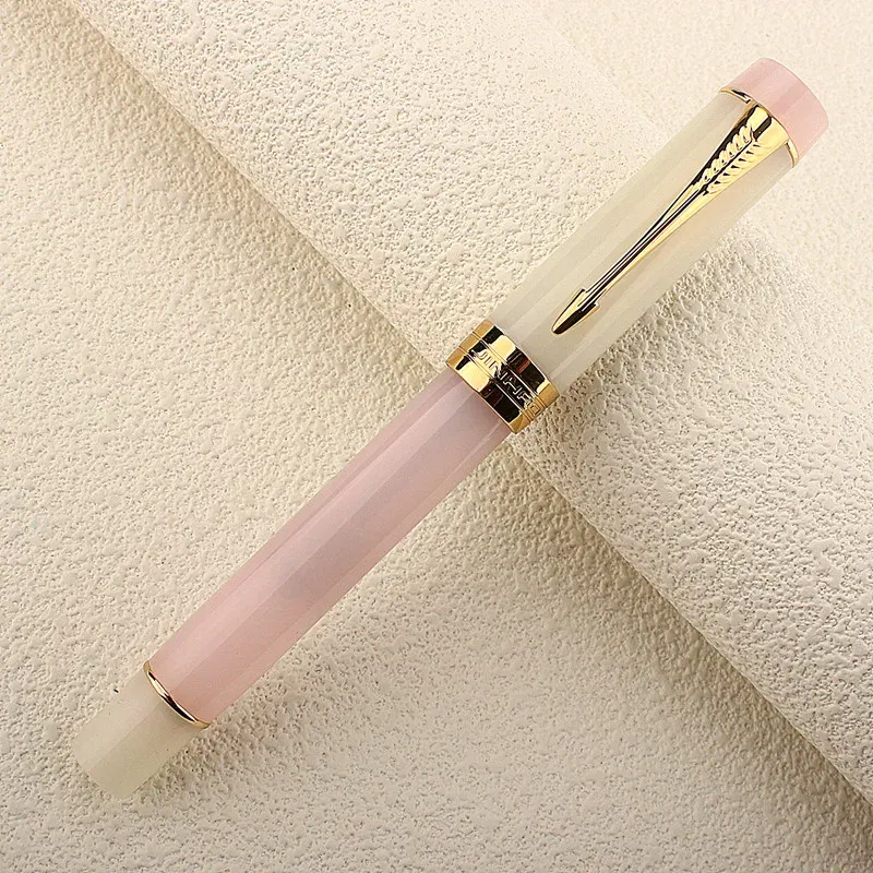 Color: PURPLE, Nib Size: XF - JINHAO 100 Centennial Fountain Pen Resin Gold Clip Nib EF F M Students Pens Business Stationery School Office Supplies PK 9019