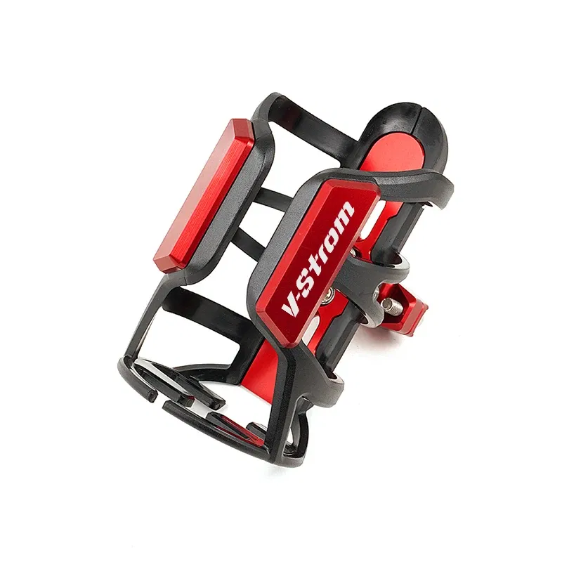 Color: Red - For Suzuki VSTROM 650 800 1000 1050 1050XT V-STROM 250 800DE 1050DE CNC Accessories Beverage Water Bottle Cage Drink Cup Holder