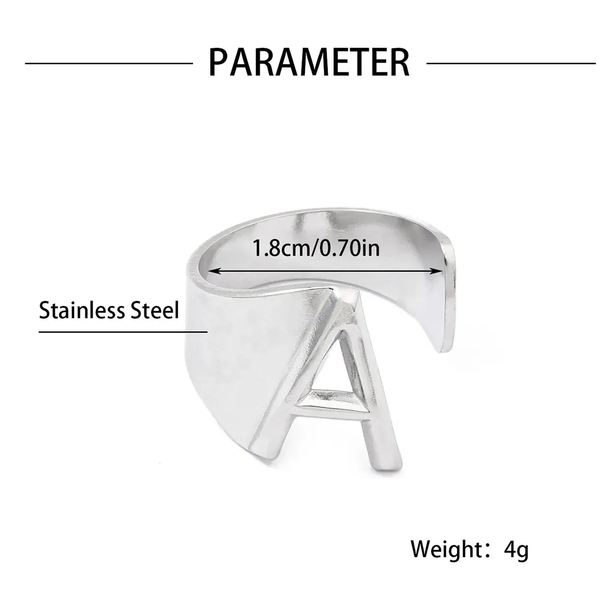 Metal Color: Gold-color, Ring Size: resizable - LAViXMIA Alphabet A-Z Letter Never Fade Stainless Steel Rings Women Jewelry Fashion Initial Ring Adjustable Size Birthday Gifts