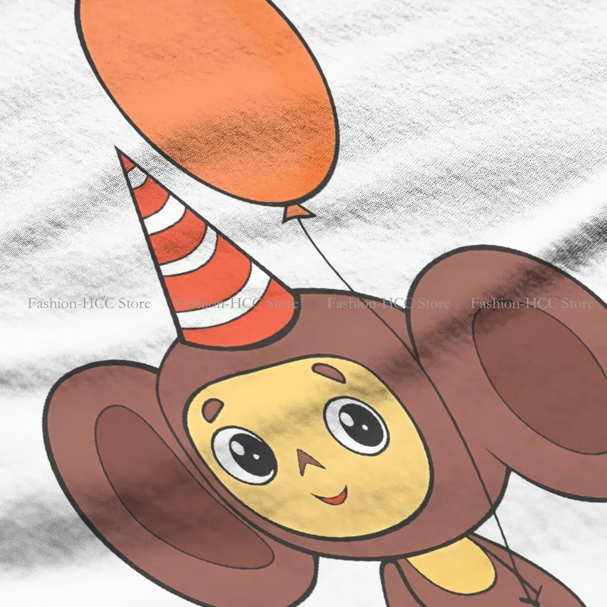 Color: black, Size: S - Cheburashka Che Burashka Gena Russian Cartoon Polyester TShirts Birthday Distinctive Homme T Shirt Hipster Clothing