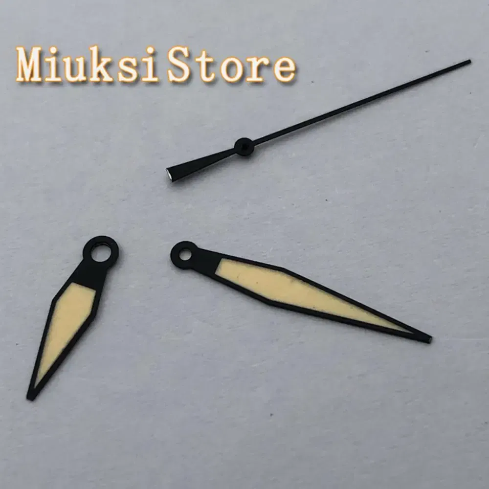 Parnis black yellow watch hands luminous mark fit ETA 2824 2836 automatic movement