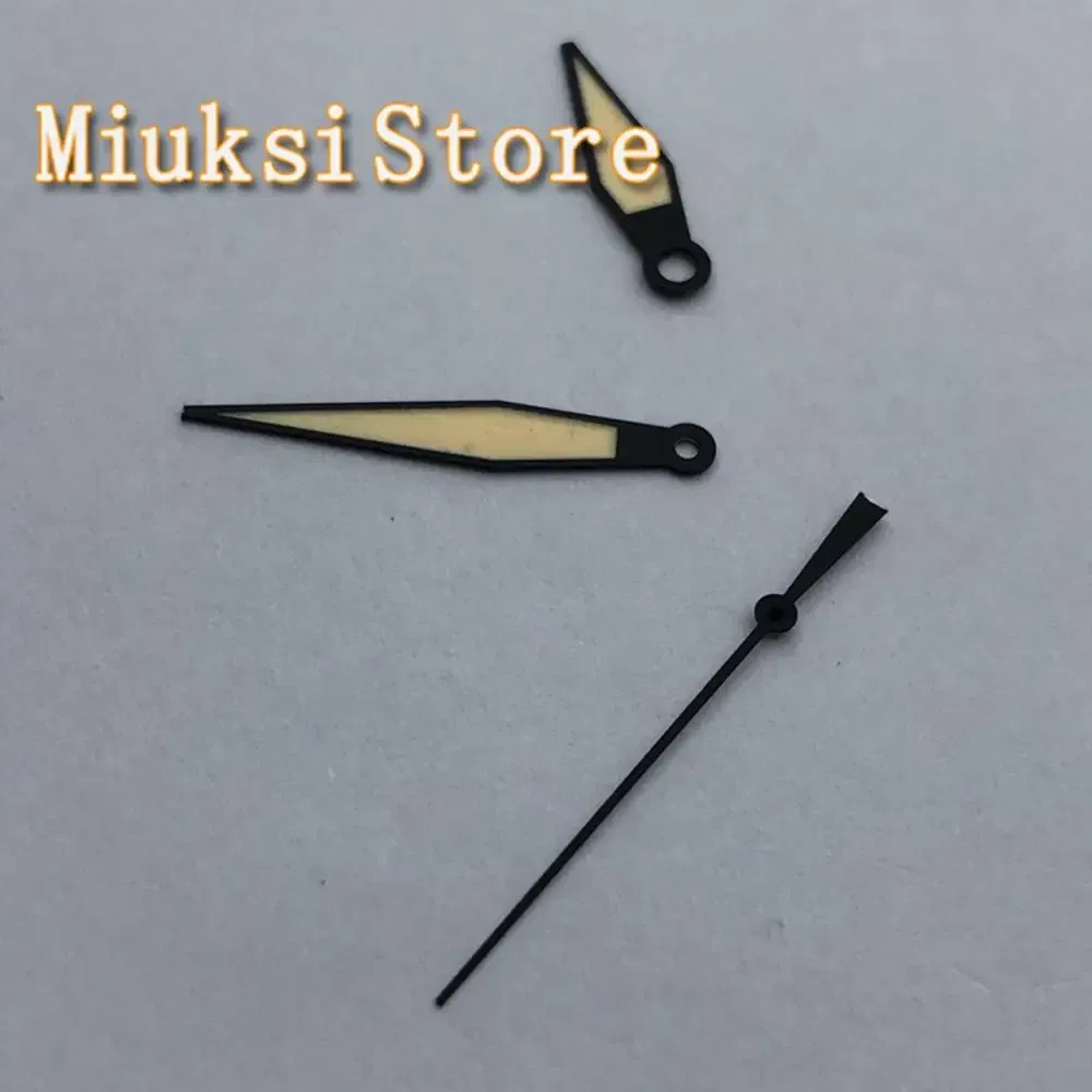 Parnis black yellow watch hands luminous mark fit ETA 2824 2836 automatic movement