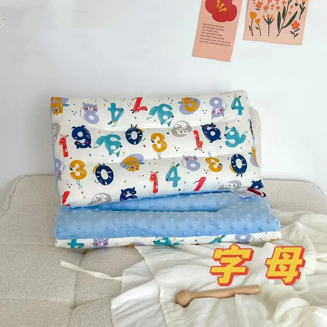 Color: PURPLE - Soft baby pillow Comfortable velvet newborn pillow Baby sleep headrest Breathable baby pillow Mom's Love