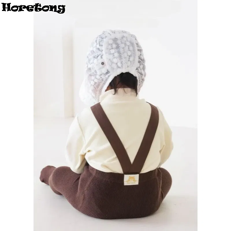 Color: Brown, Kid Size: 9M - Baby Girl Stocking 0-3 Y Infant Toddler Knit Tights Newborn Suspender Tights Pantyhose Autumn Solid High Waist Overall Legging