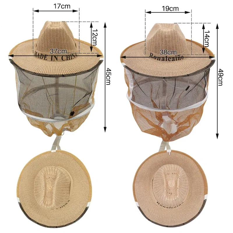 Color: light yellow, Ships From: CN, Size: M - Bee Hat Breathable Beekeepers Hat Beekeeper Hats With High Visibility Veil Face Protection Outdoor Bee Keeper Starting Kit