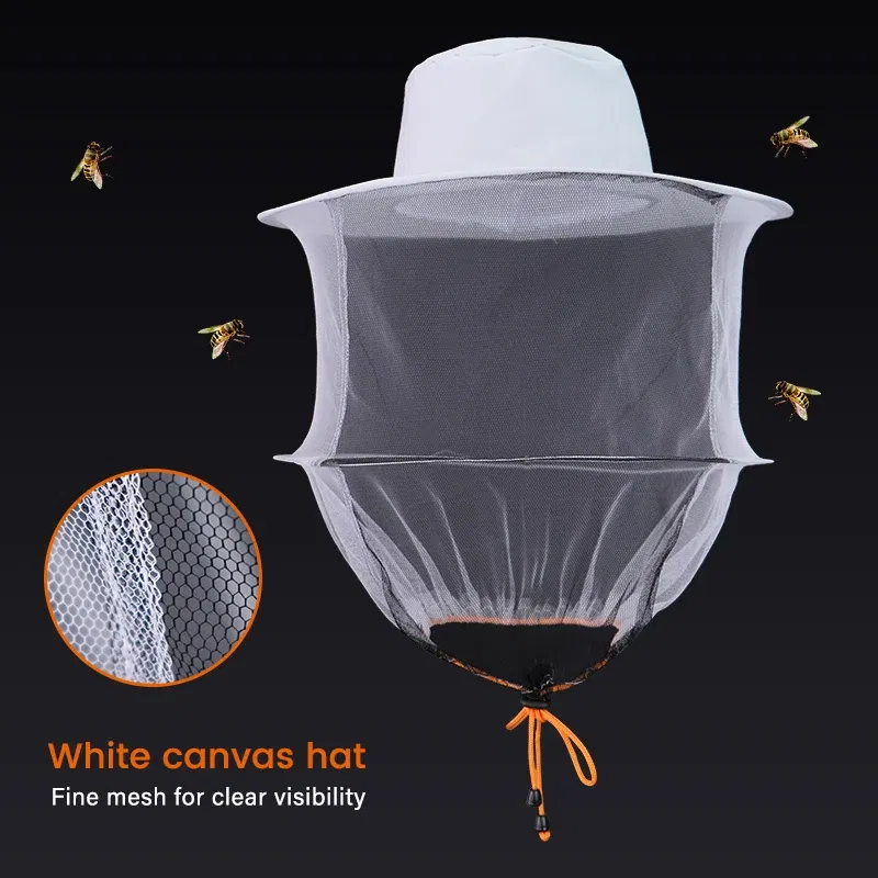Color: light yellow, Ships From: CN, Size: M - Bee Hat Breathable Beekeepers Hat Beekeeper Hats With High Visibility Veil Face Protection Outdoor Bee Keeper Starting Kit
