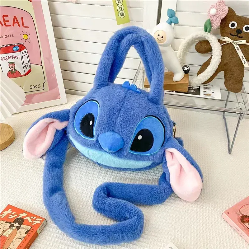 Color: black - Disney Lilo & Stitch Plush Toys Kawaii Tigger Winnie The Pooh Anime Stuffed Toys Children Cartoon Plushie Soft Girls Plush Bag