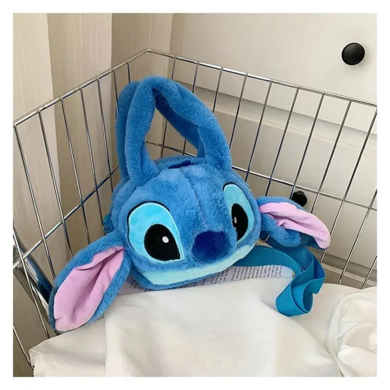 Color: black - Disney Lilo & Stitch Plush Toys Kawaii Tigger Winnie The Pooh Anime Stuffed Toys Children Cartoon Plushie Soft Girls Plush Bag