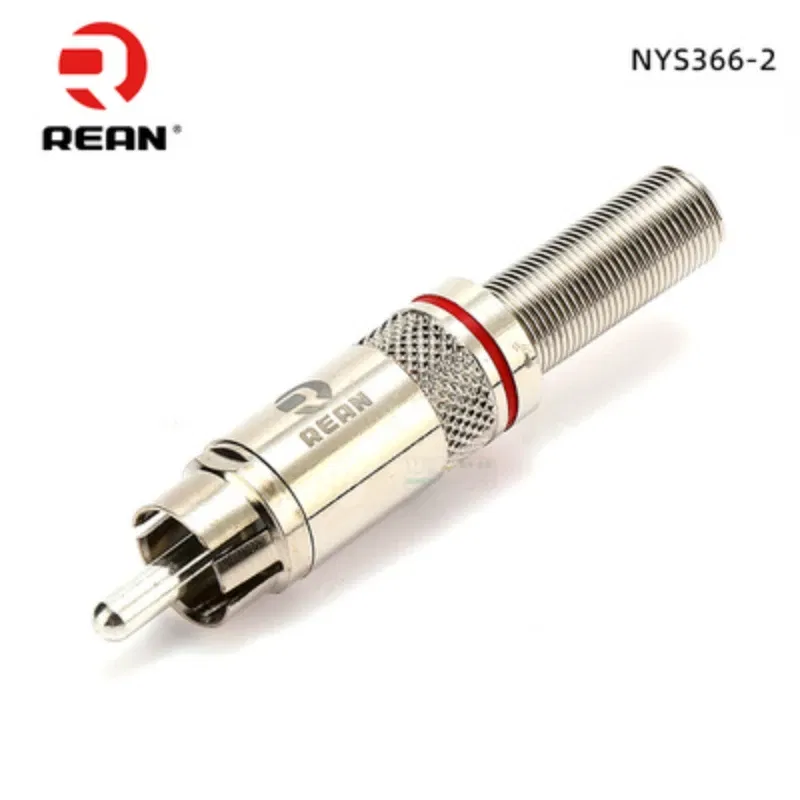 Color: Yellow - 1pcs REAN RCA audio AV video plug gold-plated large tail diameter NYS366-BG fever HIFI DVD