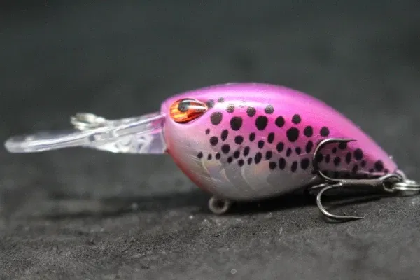 Color: Orange Red - wLure Crankbait Wobble Fishing Lure 6cm 5g Deep Diving Tight Action Fresh Water Hard Bait Floating 8# Hooks Insect Bait C770