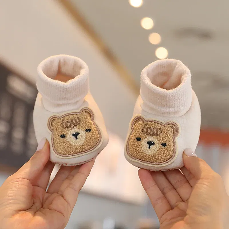 Color: Clear, Baby Age: 13-18 Months - Winter New Cute Cartoon Baby Booties Boy Girl Boots Cotton Soft-Sole Non-Slip Warm Toddler First Walkers Infant Crib Shoes