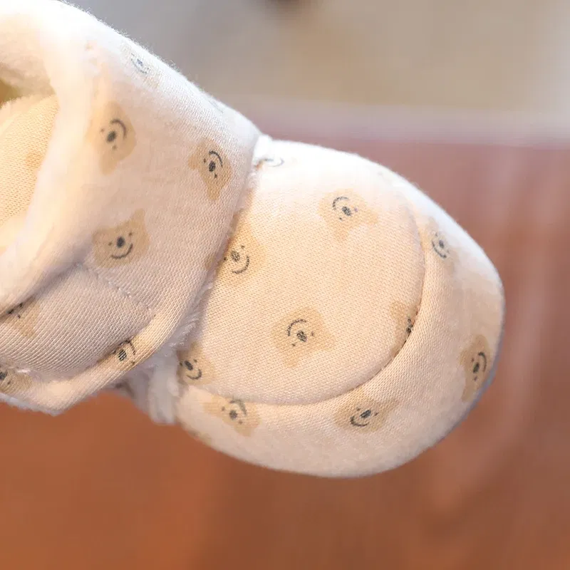 Color: Clear, Baby Age: 13-18 Months - Winter New Cute Cartoon Baby Booties Boy Girl Boots Cotton Soft-Sole Non-Slip Warm Toddler First Walkers Infant Crib Shoes