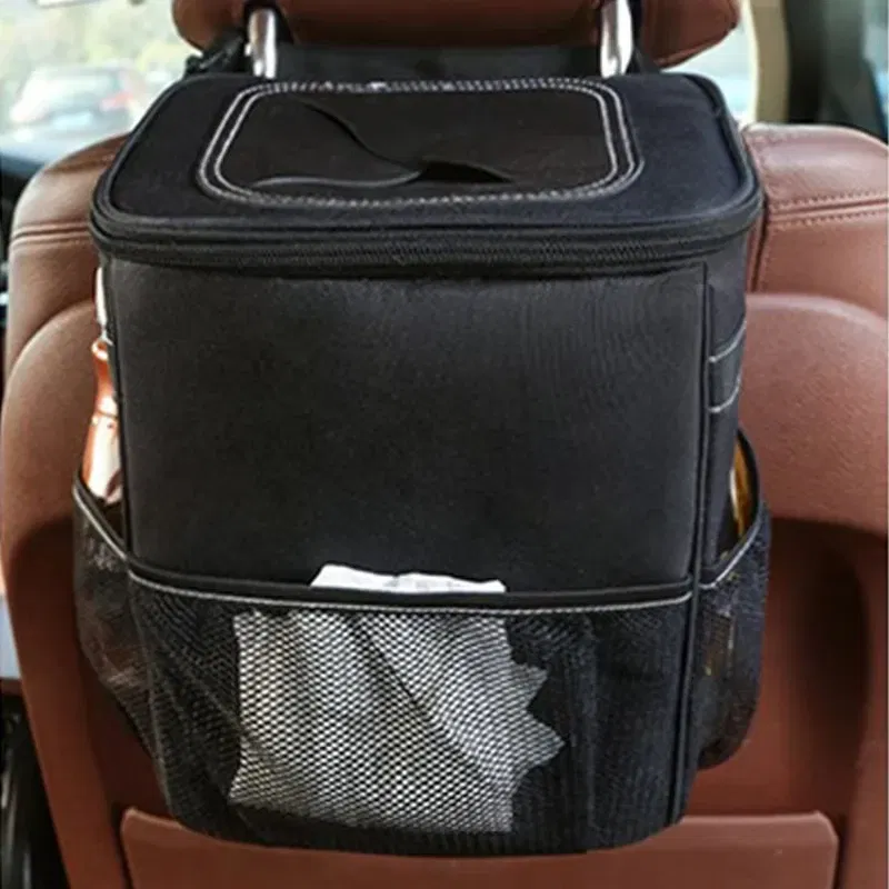 Portable Waterproof Car Trash Can Multipurpose Trash Bin Car Storage Hanging Car Garbage Bag Vehicle Storage Pockets Accessories