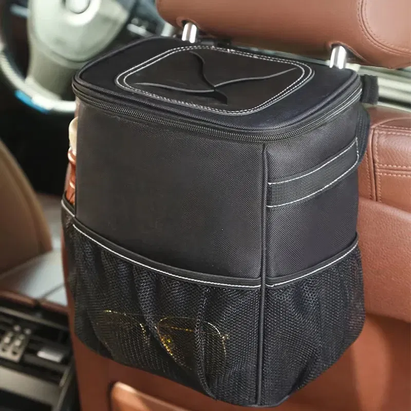Portable Waterproof Car Trash Can Multipurpose Trash Bin Car Storage Hanging Car Garbage Bag Vehicle Storage Pockets Accessories