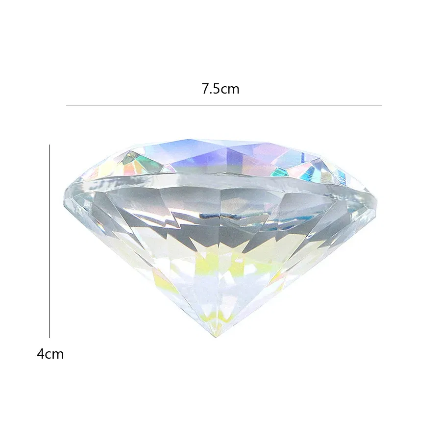Color: black - Nail Art Display 80mm Transparent Holographic Glass Crystal Diamond Hand Model Shoot Ornament Jewelry Salon Manicure Tool
