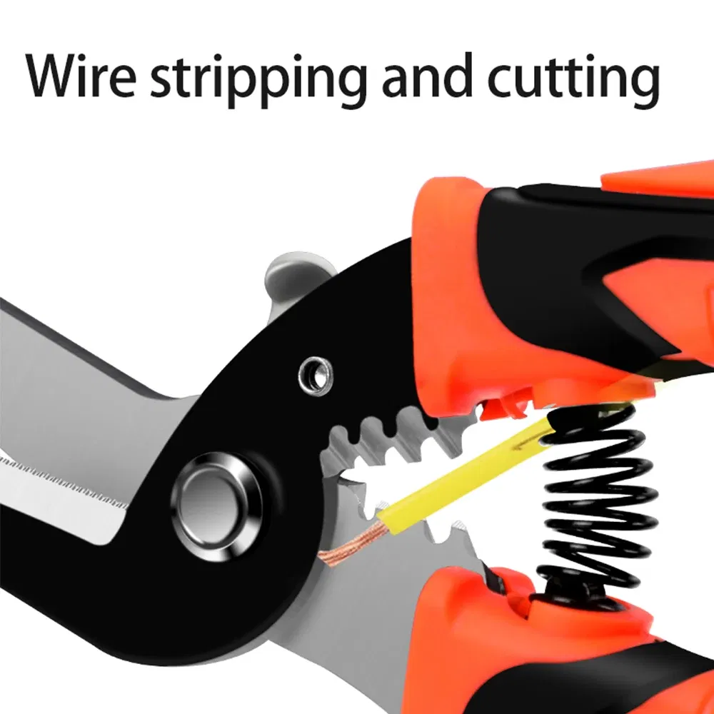 Color: Pink - Multifunctional Metal Sheet Cutting Scissor Aviation Snip Straight Cutter Scissor Industrial Professional Hand Tool