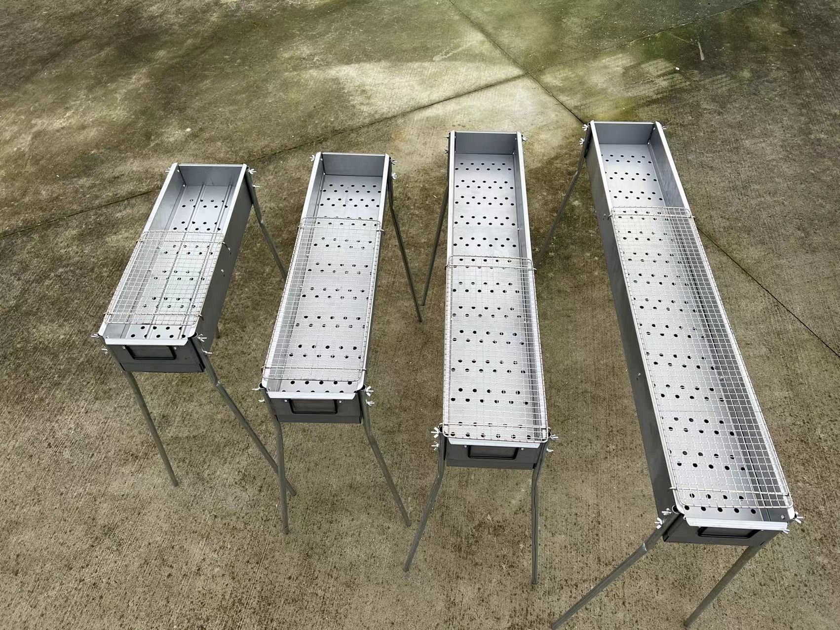 100cm X 20cm High quality Zinc-Iron Charcoal BBQ Grill