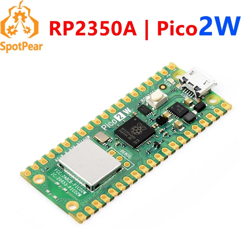 Color: WHITE - Raspberry Pi Pico 2 RP2350 Pico2 Optional Pico2W 2 W ARM Cortex-M33 And RISC-V Hazard3 520KByte 4MByte QSPI Flash
