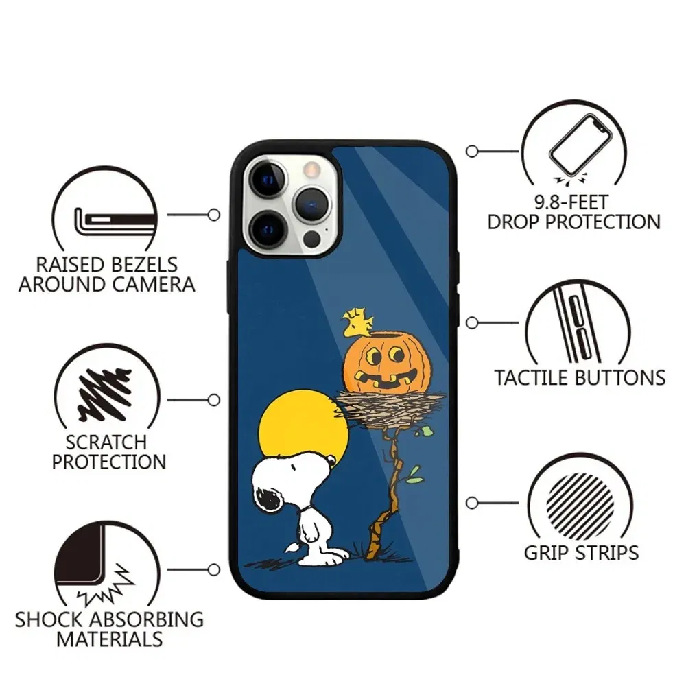 Color: GRAY, Material: Silicon - Anime Cartoon-S-Snoopy-s Phone Case For iPhone 16,15,14,13,12,11,Plus,Pro,Max,Mini Magsafe Magnetic Wireless Charging