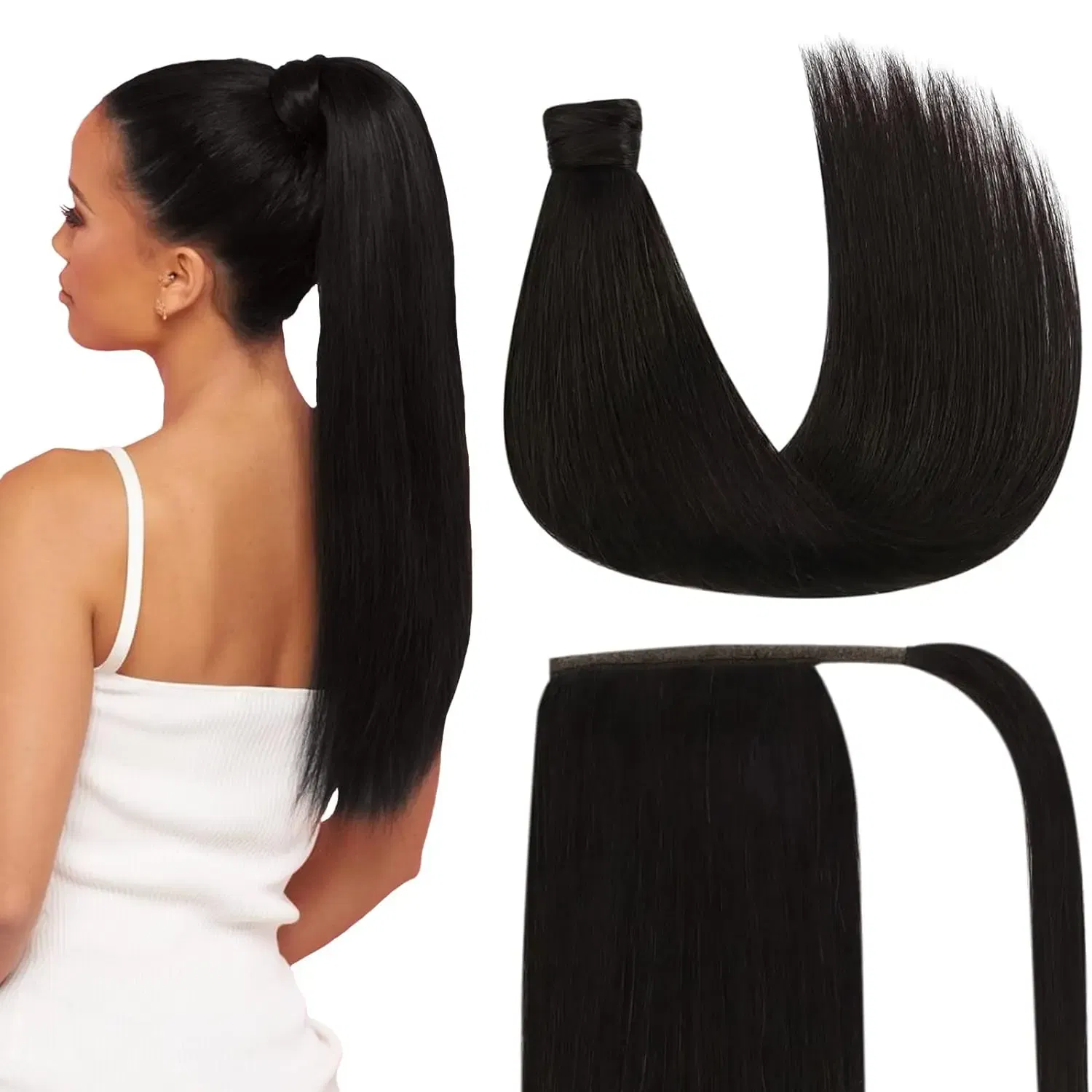 Color: OMBRE, Life Span: 6 Months With Proper Care, Stretched Length: 18inches - VeSunny Human Hair Ponytail Light Blonde Mix Golden Blonde Real Hair Ponytail Extension Highlights Blonde Ponytail Hair 80g