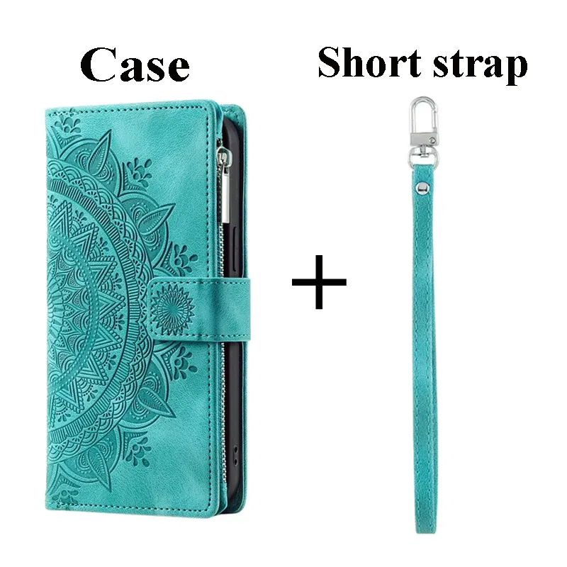Color: green, Material: Other - CrossBody Strap Zipper Wallet Coque for Samsung Galaxy A71 A51 A50 A41 A21S A30 A70 A50S A20 A31 A30S A10 A20E A 51 70 Flip Case