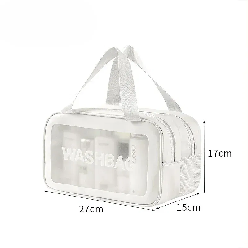 Color: Silver - Wet-dry separation makeup bag portable toiletry bag travel essentials large capacity storage bag fitness swimming essentials