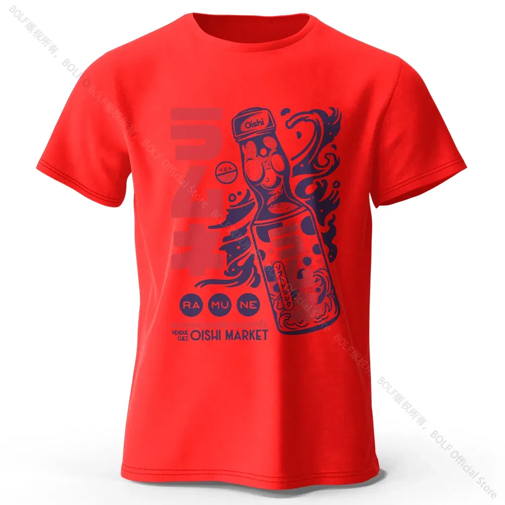 Color: Red, Size: XL - Men's Anime Character Printed 100% Cotton T-Shirt, Soft Fabric Round Neck Short Sleeve Tee, Unisex Harajuku