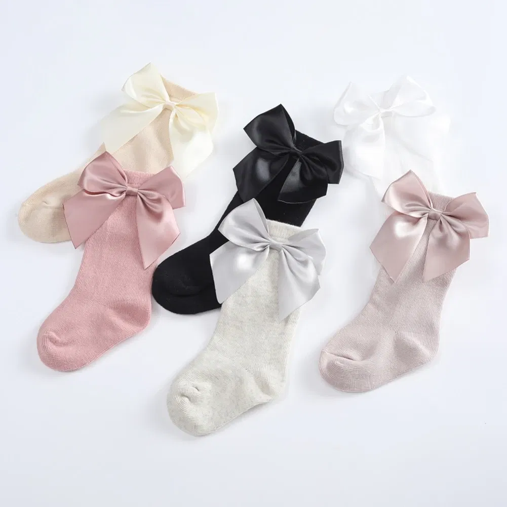 Color: black, Kid Size: 3M, Ships From: CHINA - Jlong Toddler Cotton Solid Color Crew Socks Baby Girls Bow Tie Socks Kids Girls Cute Princess Socks 0-3 Years