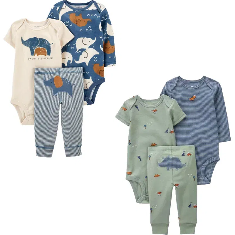 Color: Gold, Ships From: CHINA, Kid Size: 9M - 3PCS Baby Boy Clothes Autumn Newborn Baby Clothes Bodysuits+Pants Animal Outfit Infant Pajama Pure Cotton Sets 0-24M Jumpsuit