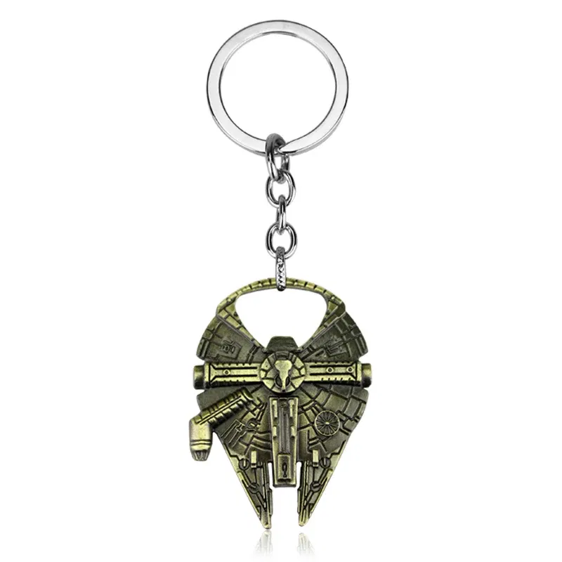 Color: GRAY, Ships From: CHINA - Disney Star Wars Keychain Spaceship Darth Vader Robot BB 8 Metal Pendant KeyRings Beer Bottle Opener Movie Jewelry for Men Gifts