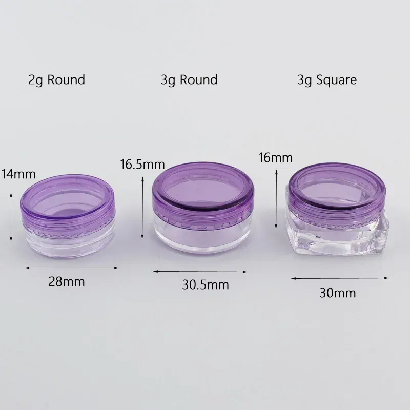 Color: DARK GRAY - 15pcs 2g 3g Empty Jars Refillable Mini Plastic Bottle Cosmetic Jar Container Small Round Bottle Little Cream Jar Solid Perfume