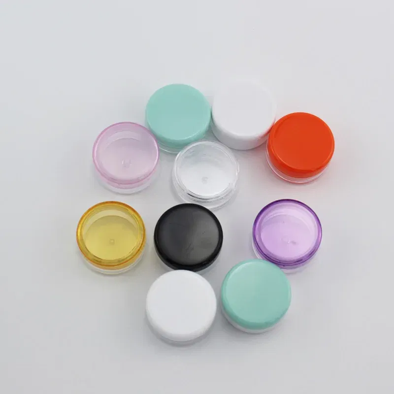 Color: DARK GRAY - 15pcs 2g 3g Empty Jars Refillable Mini Plastic Bottle Cosmetic Jar Container Small Round Bottle Little Cream Jar Solid Perfume