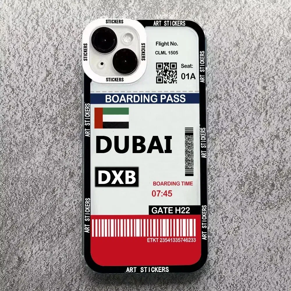Color: GRAY, Material: PC - World City Travel Ticket Label Phone Case For Samsung Galaxy S10 S20 S21 S22 S23 S24 FE Plus Ultra Note 20 New York Paris