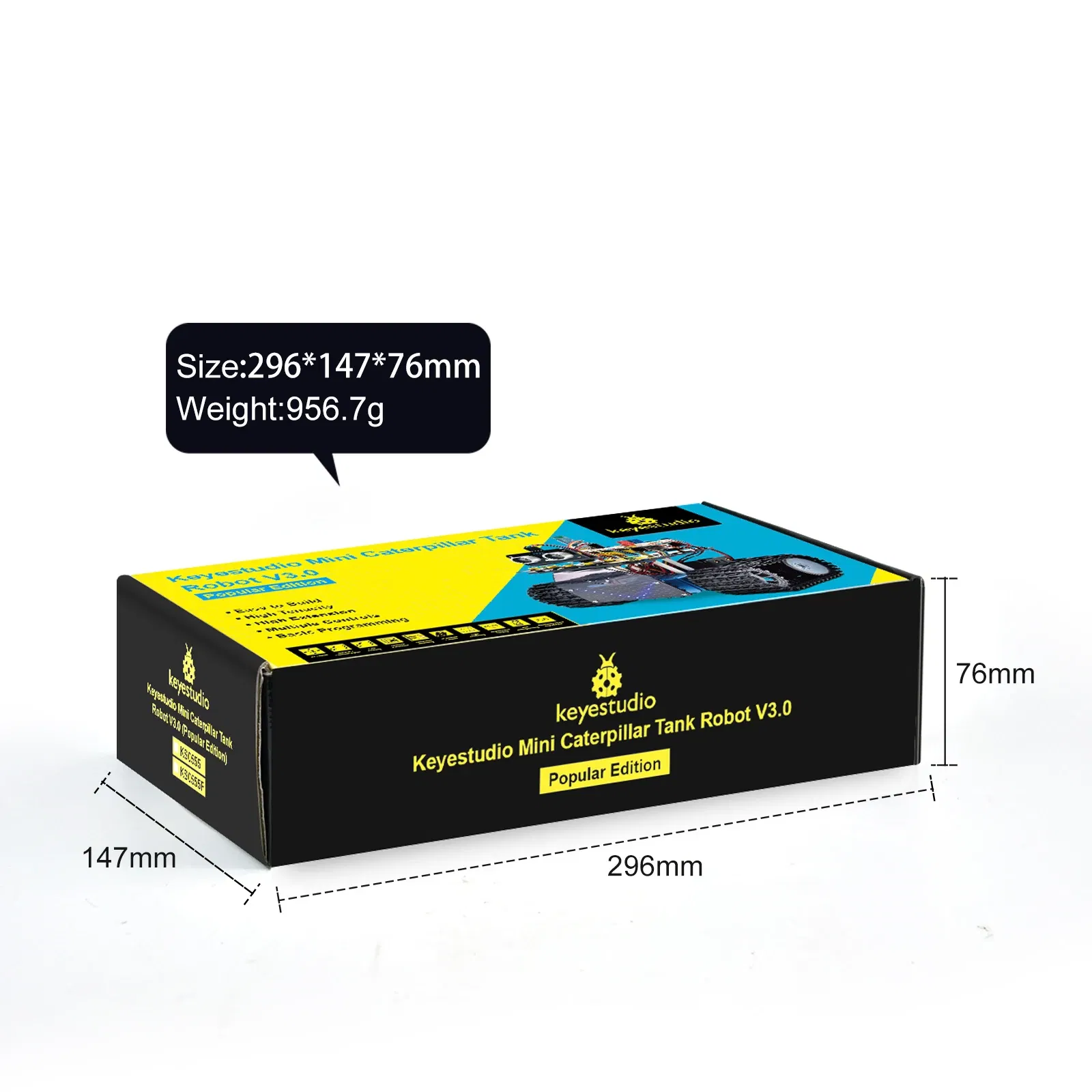 Newly Version! Keyestudio Mini Tank Robot Car V3.0 For Arduino Robot Car Kit DIY Electronic Kit STEM Kids Programmable Toys