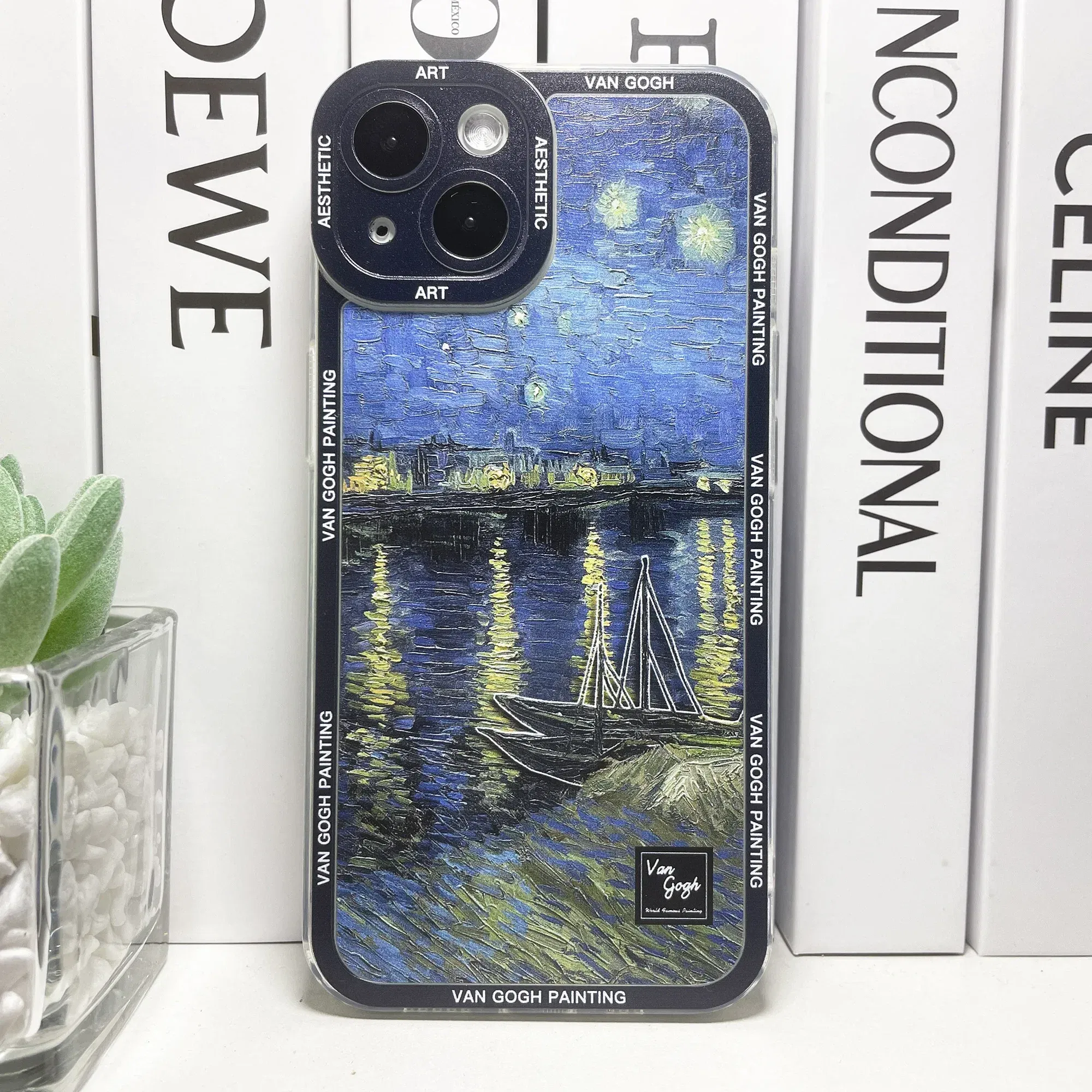 Color: black, Material: Genuine Leather - Van Gogh Art Aesthetic Phone Case For iPhone 16 15 14 13 12 11 Pro Max Mini XS X XR SE 8 7 Plus Sunflowers The Starry Night