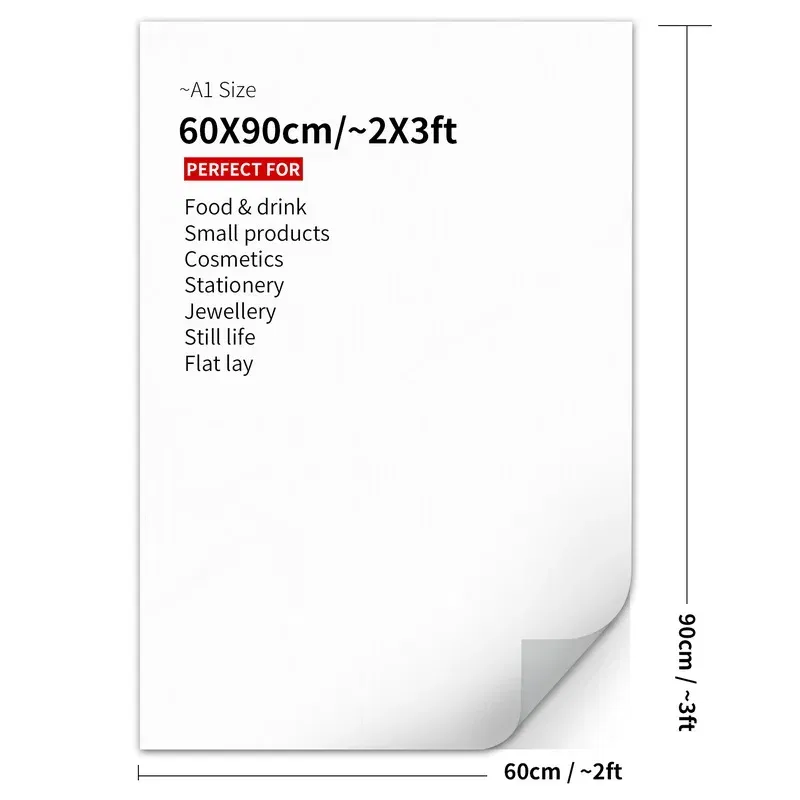 Color: SKY BLUE, Size (mm): 150*200 - 60X90cm Double Sides PVC Background Photography Backdrop Photo Backdrops Paper Waterproof Anti-wrinkle For Food Jewelry