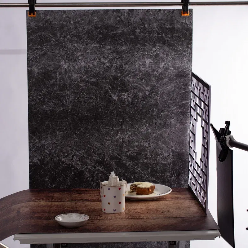 Color: SKY BLUE, Size (mm): 150*200 - 60X90cm Double Sides PVC Background Photography Backdrop Photo Backdrops Paper Waterproof Anti-wrinkle For Food Jewelry