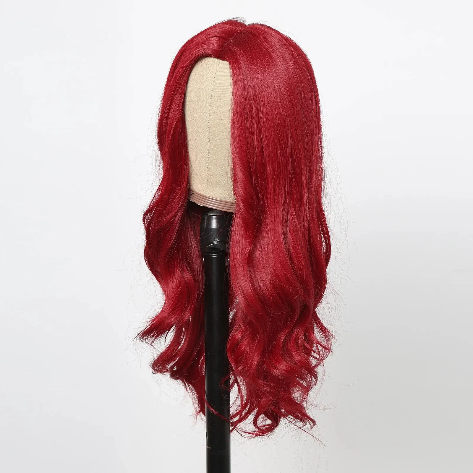 Color: #5 - Red Synthetic Wigs Long Body Wavy Wig Natural Hairline Daily Red Hair Heat Resistant Fiber Smooth Party Cosplay Wig