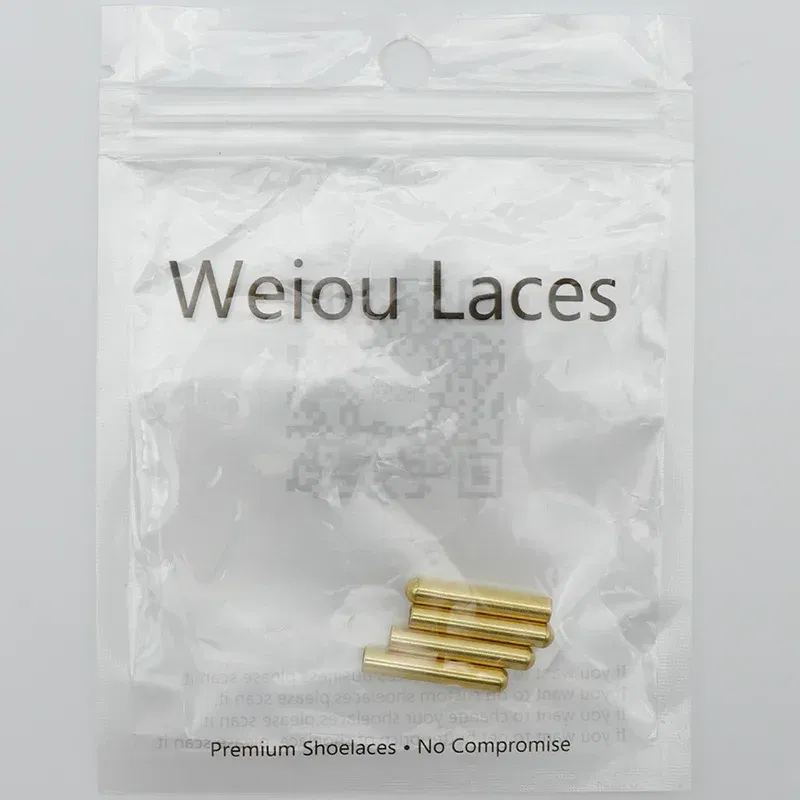 Weiou New 4pcs 1 Set of 4x22mm Seamless Metal Shoelaces Tips Head Replacement Repair Aglets DIY Sneaker Kits Silver Gold Black