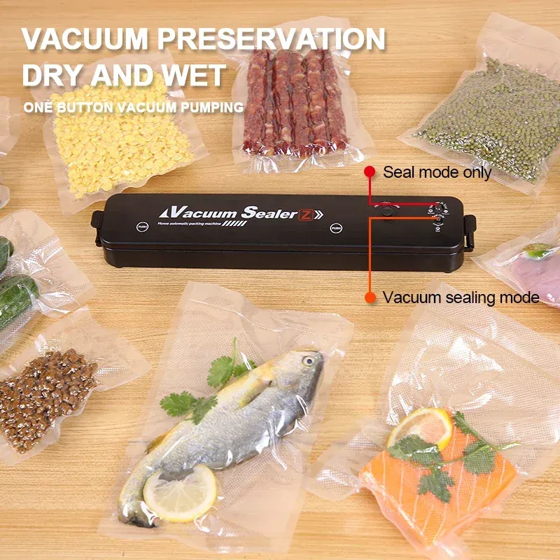 Color: Gold - Electric Vacuum Sealers Food Sealer Machine Foods Fresh Storage Vacuum Sealer Machine Plastic Bags Sealer For Storage Food